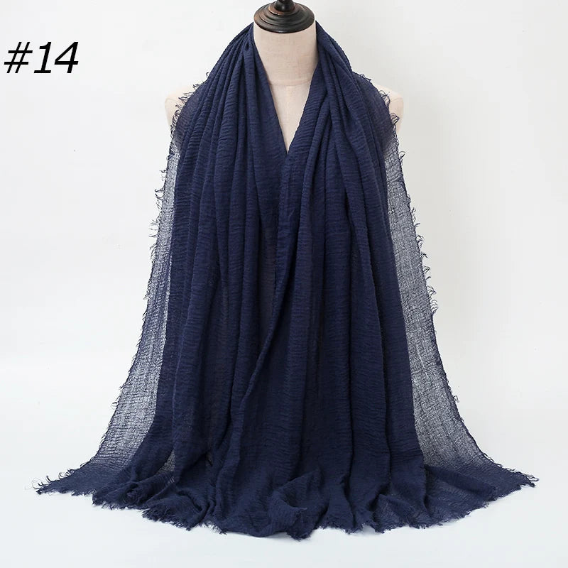 Foulard Hijab Coton Froissé - Bandana Turban Musulman Africain