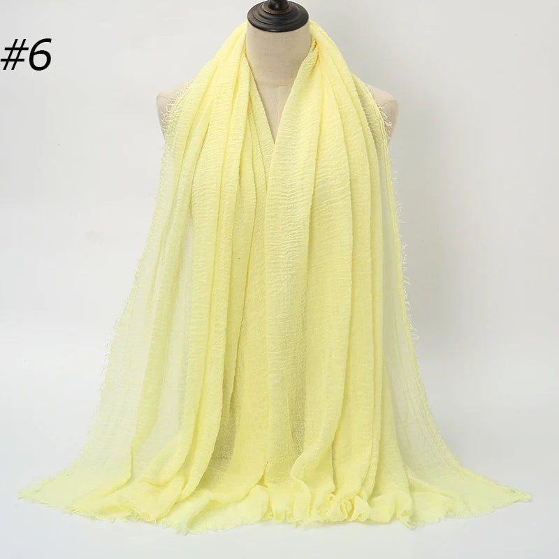 Foulard Hijab Coton Froissé - Bandana Turban Musulman Africain