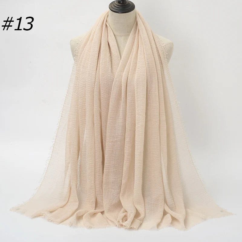 Foulard Hijab Coton Froissé - Bandana Turban Musulman Africain