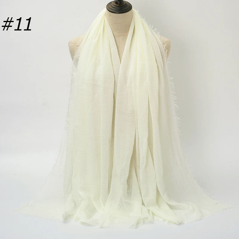 Foulard Hijab Coton Froissé - Bandana Turban Musulman Africain