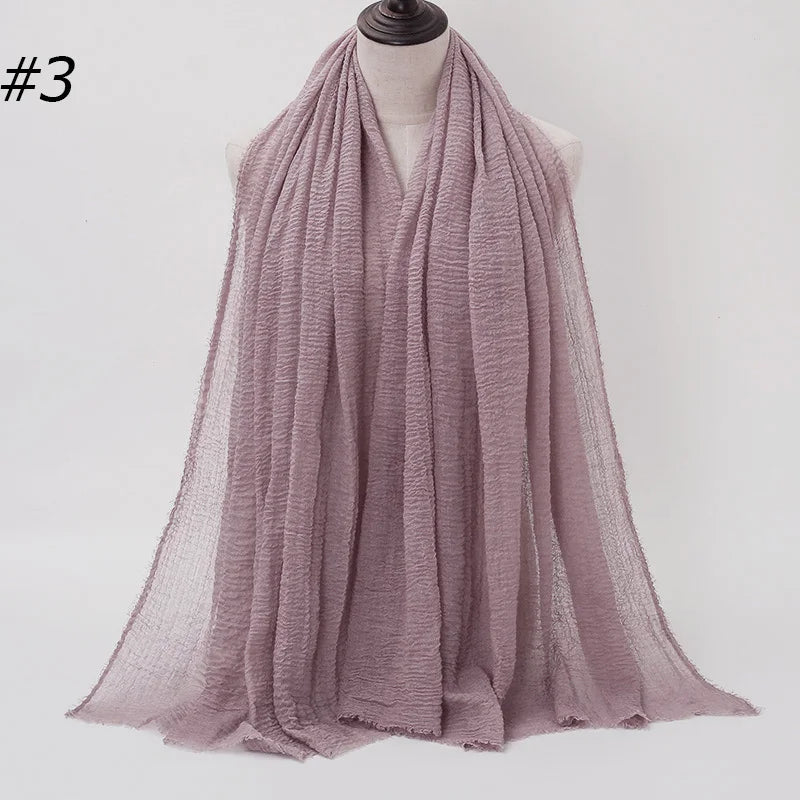 Foulard Hijab Coton Froissé - Bandana Turban Musulman Africain