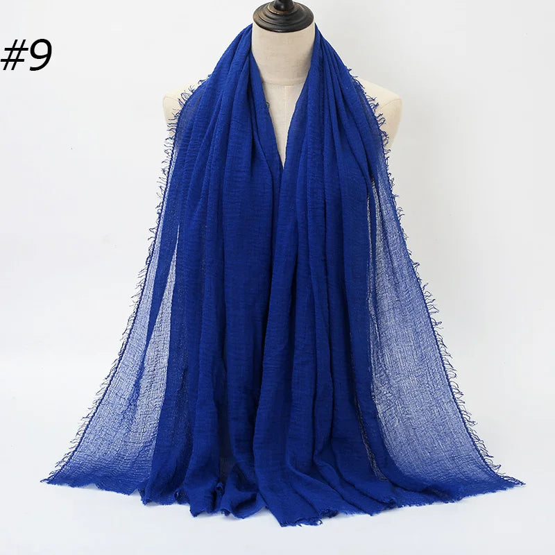 Foulard Hijab Coton Froissé - Bandana Turban Musulman Africain