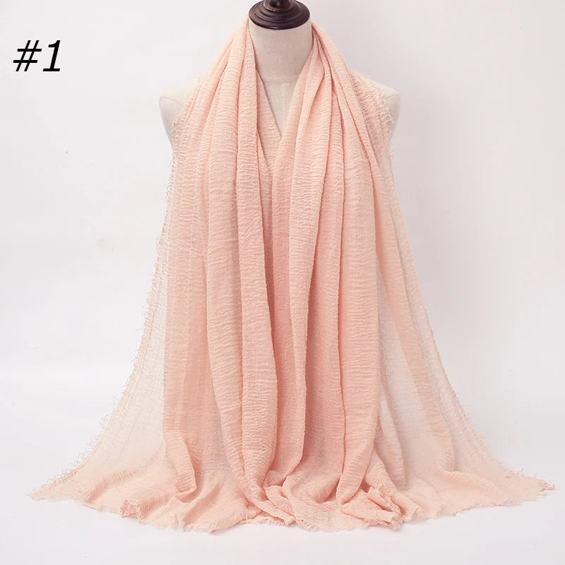 Foulard Hijab Coton Froissé - Bandana Turban Musulman Africain