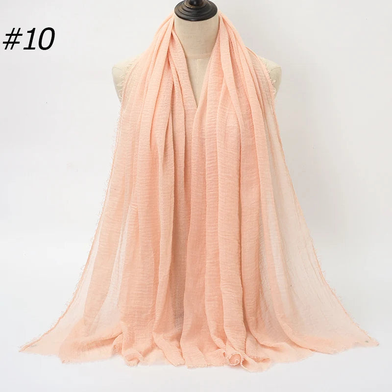 Foulard Hijab Coton Froissé - Bandana Turban Musulman Africain
