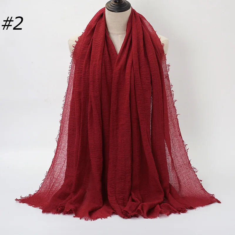 Foulard Hijab Coton Froissé - Bandana Turban Musulman Africain