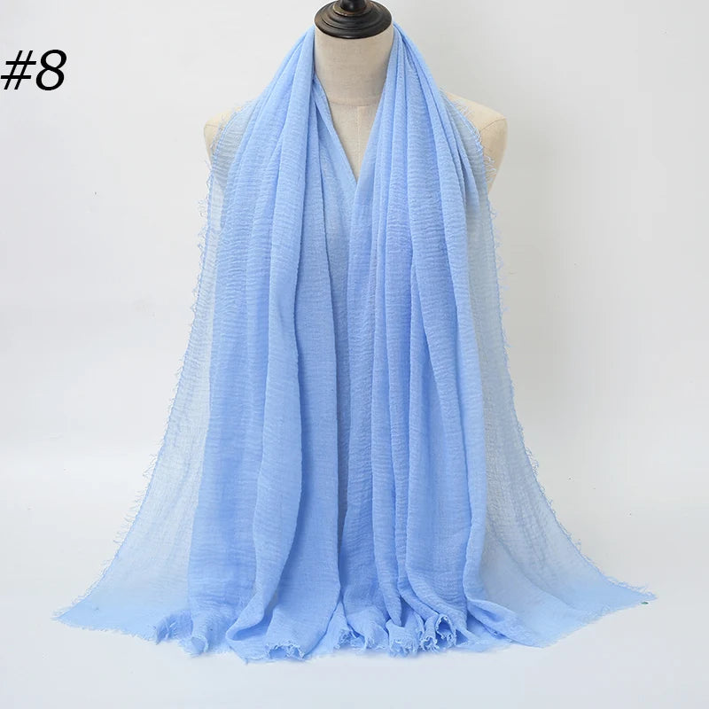 Foulard Hijab Coton Froissé - Bandana Turban Musulman Africain