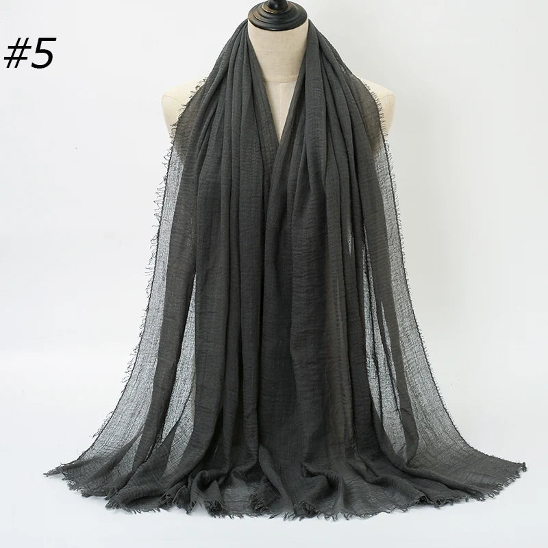Foulard Hijab Coton Froissé - Bandana Turban Musulman Africain