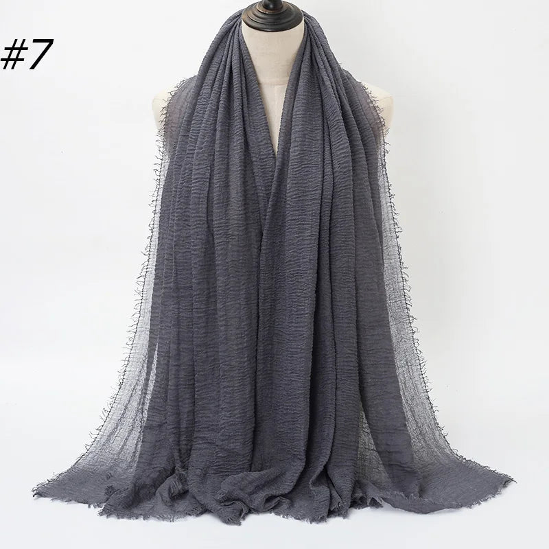 Foulard Hijab Coton Froissé - Bandana Turban Musulman Africain