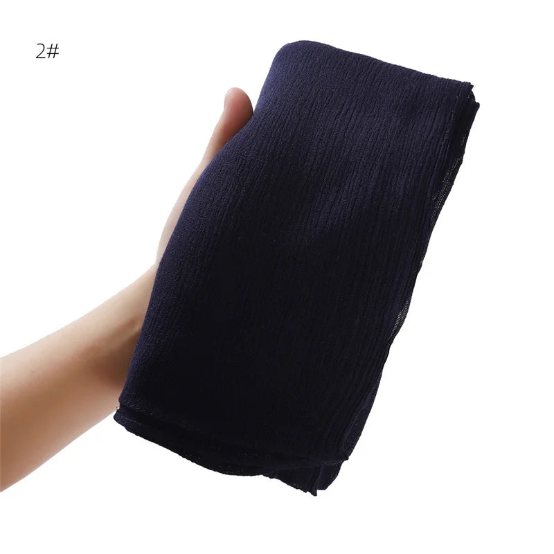 Écharpe Hijab à Plis Rayonne Coton - Turban Musulman Grande Taille