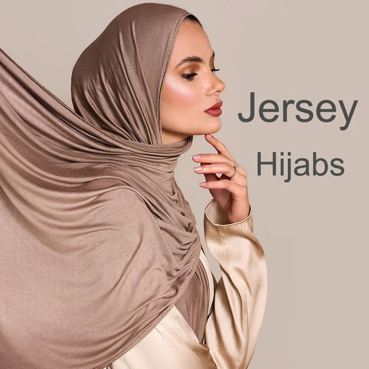 Hijab Jersey Coton Modal 170x60cm - Long Châle Musulman Turban Doux