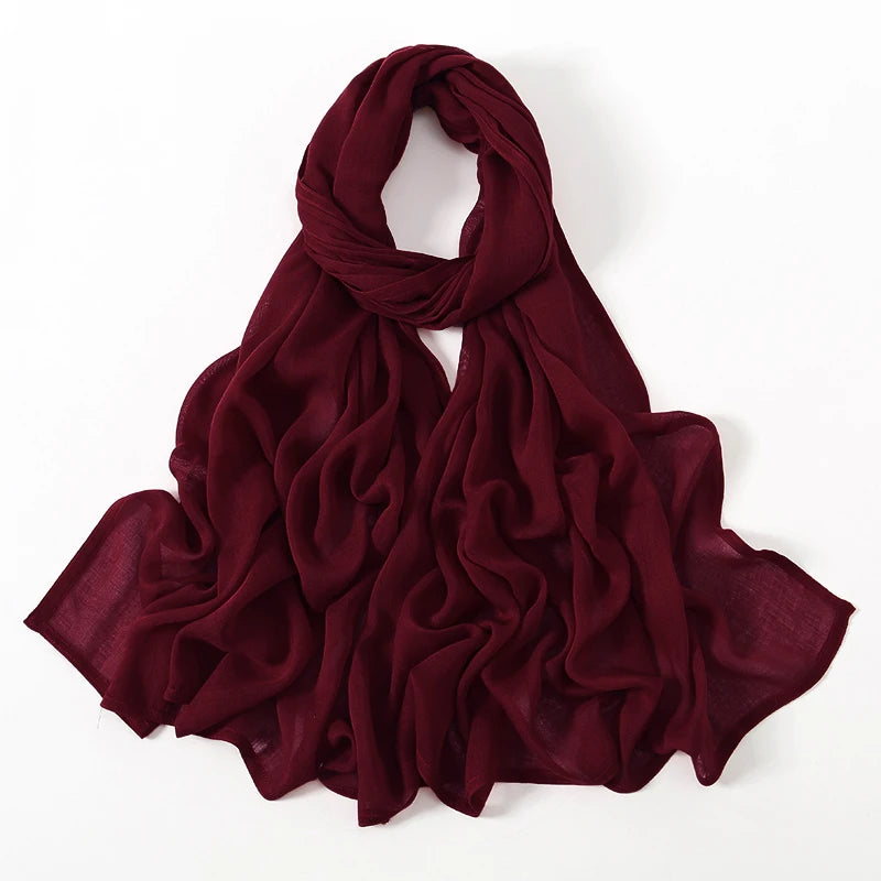 Hijab Modal Rayonne Coton - Écharpe Musulmane Unie 170x70cm