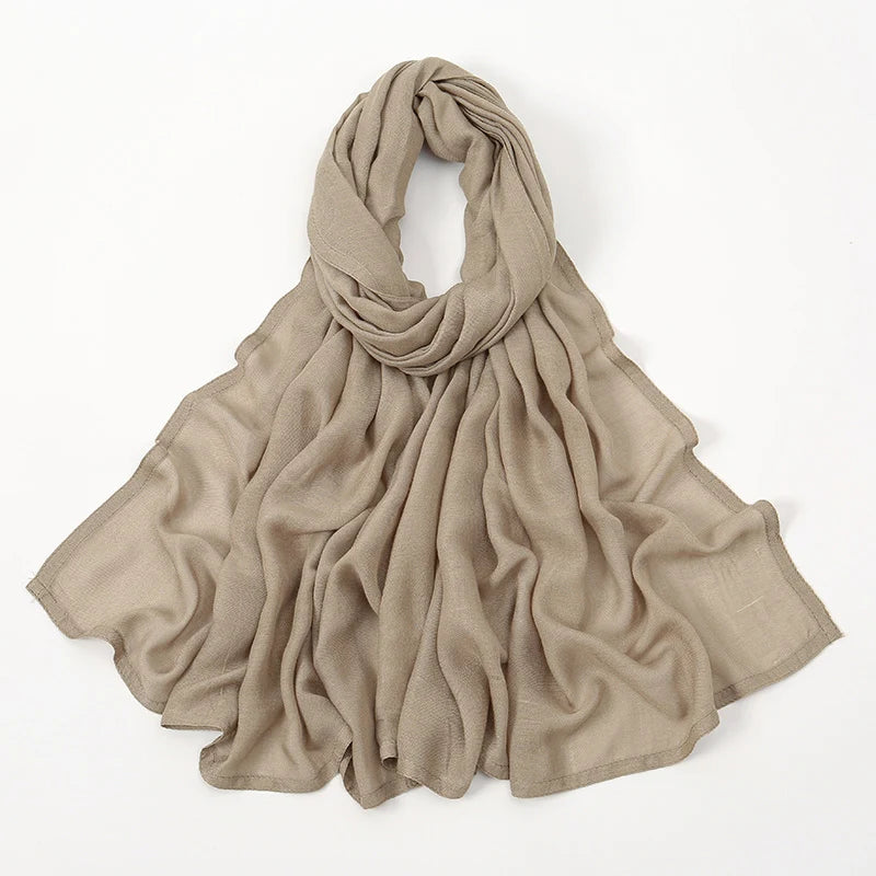 Hijab Modal Rayonne Coton - Écharpe Musulmane Unie 170x70cm