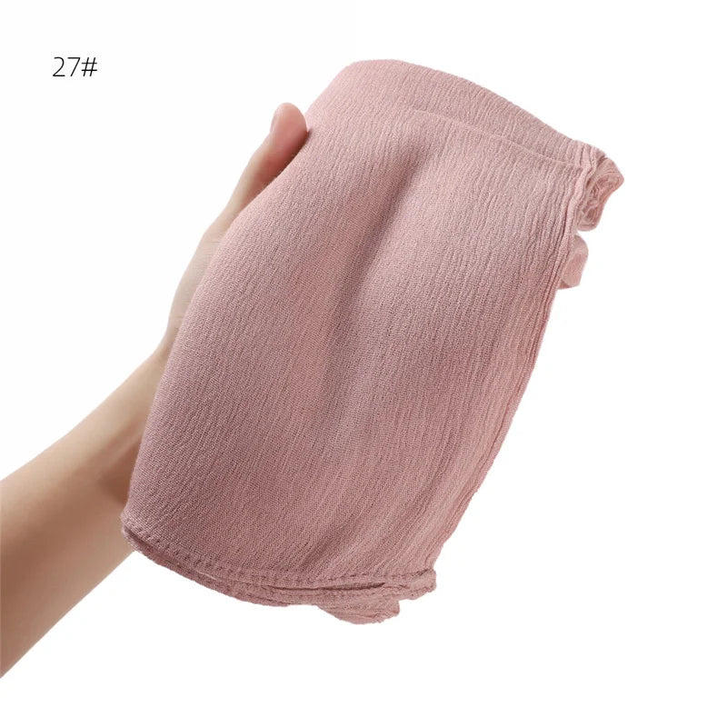 Écharpe Hijab à Plis Rayonne Coton - Turban Musulman Grande Taille