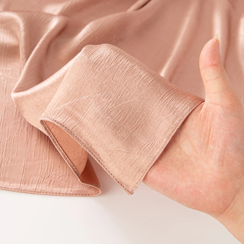Hijab Satin Soie Lisse - Long Châle Musulman Couleur Unie Anti-Rides