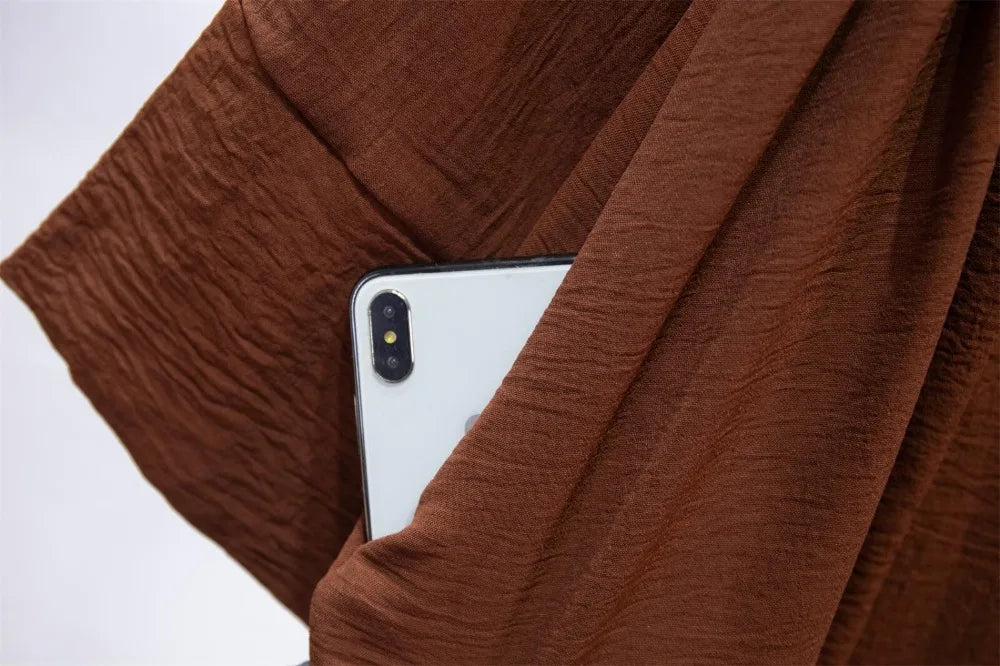 Ensemble Jilbab Deux Pièces Femmes - Abaya Cardigan avec Robe Intérieure et Ceinture
