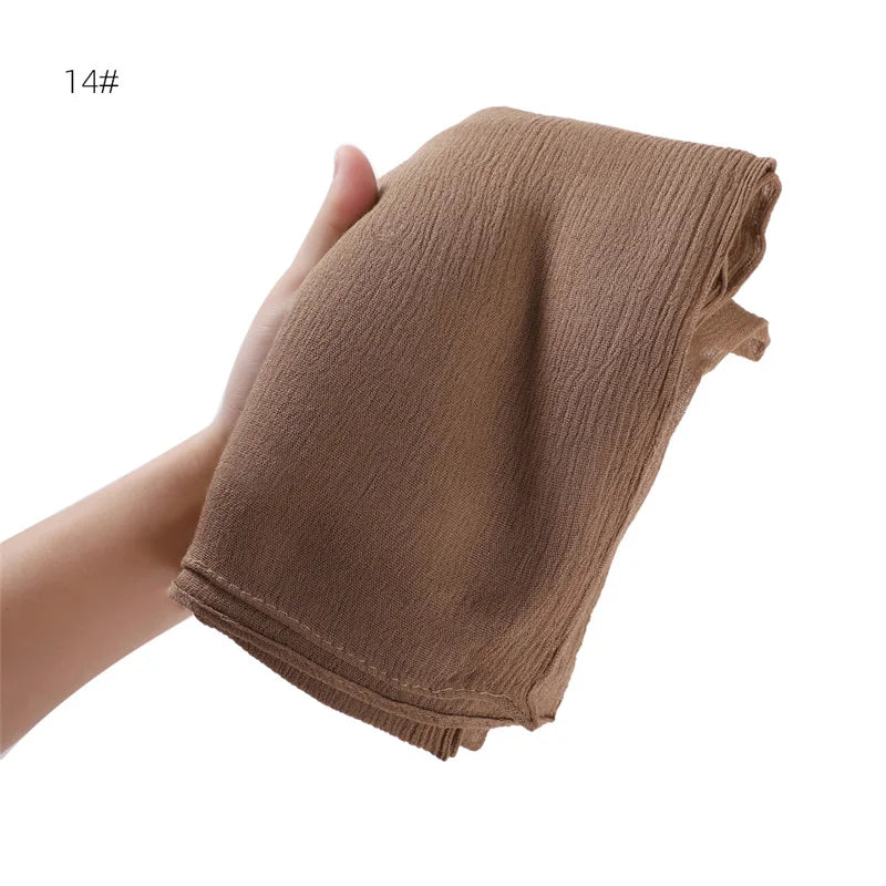 Écharpe Hijab à Plis Rayonne Coton - Turban Musulman Grande Taille