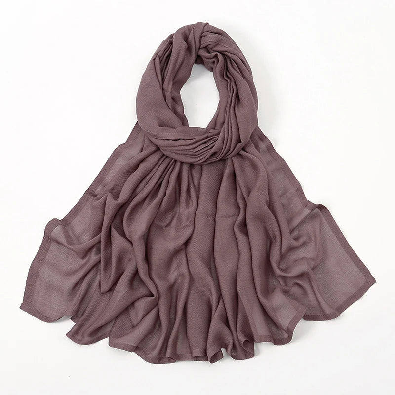 Hijab Modal Rayonne Coton - Écharpe Musulmane Unie 170x70cm