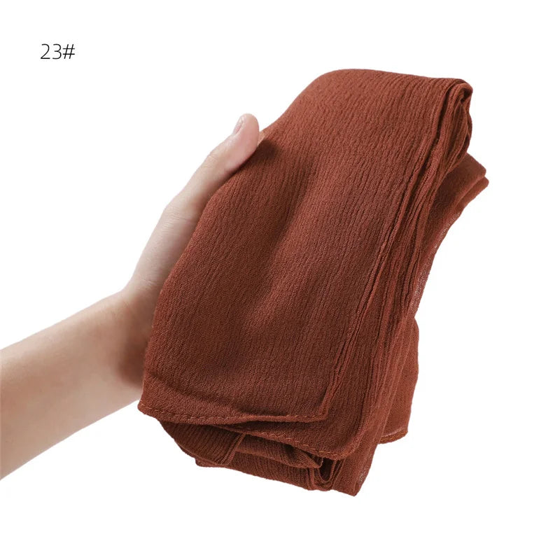 Écharpe Hijab à Plis Rayonne Coton - Turban Musulman Grande Taille