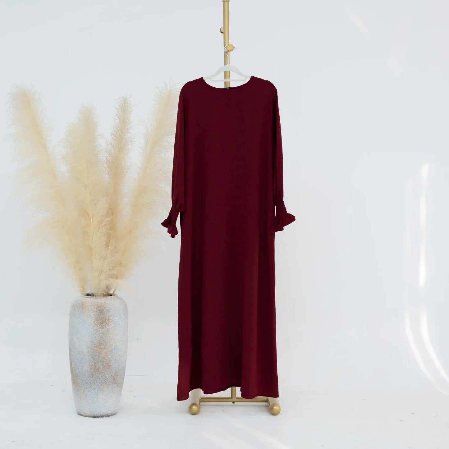 Abaya Robe Longue Style Pansement - Vêtement Musulman Simple Dubaï
