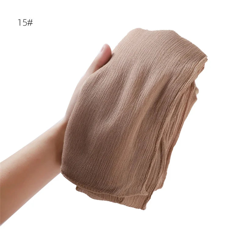 Écharpe Hijab à Plis Rayonne Coton - Turban Musulman Grande Taille