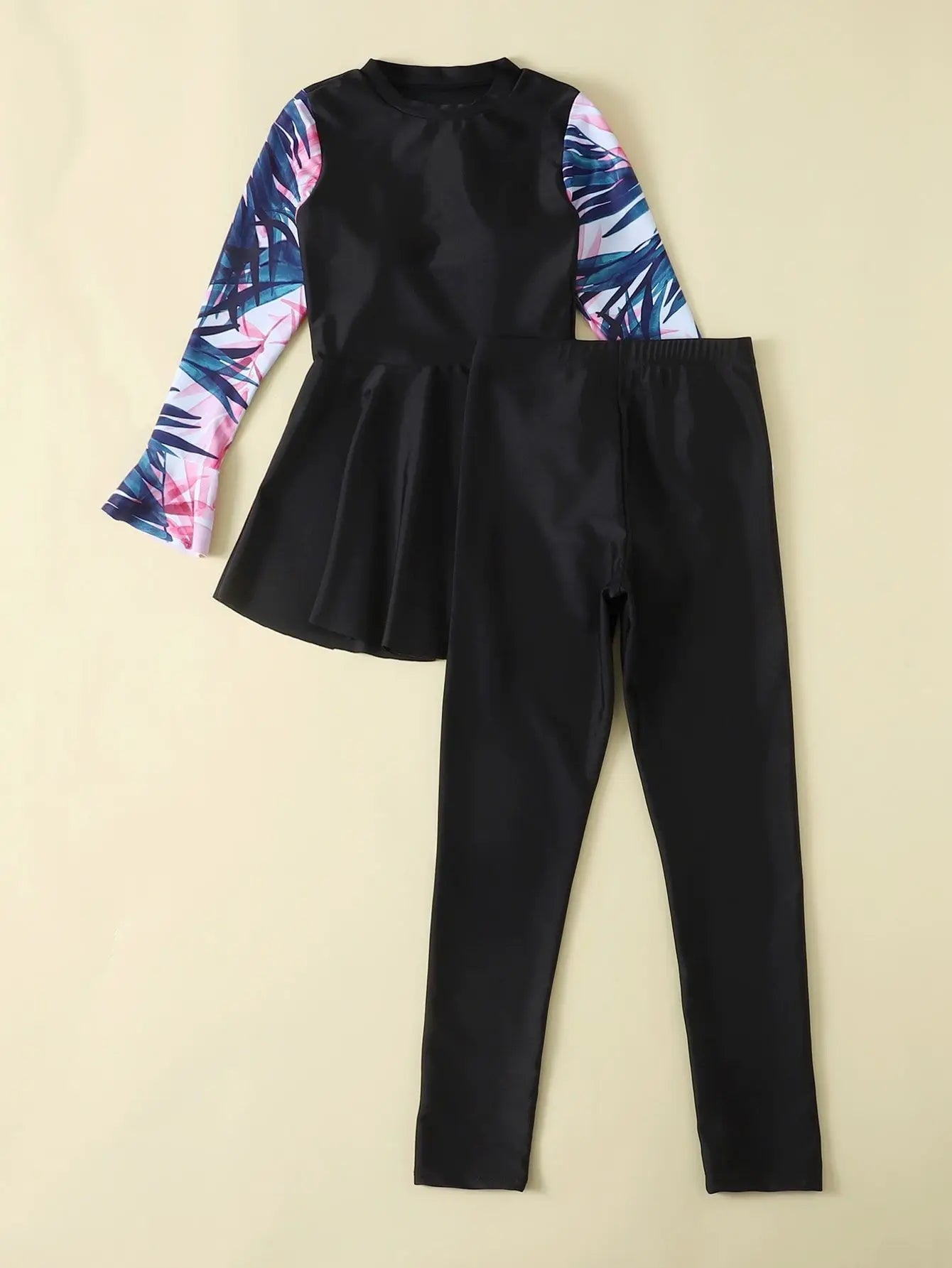 Burkini Enfant Fille Islamique - Maillot de Bain Modeste Manches Longues