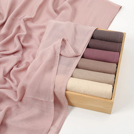 Hijab Modal Rayonne Coton - Écharpe Musulmane Unie 170x70cm