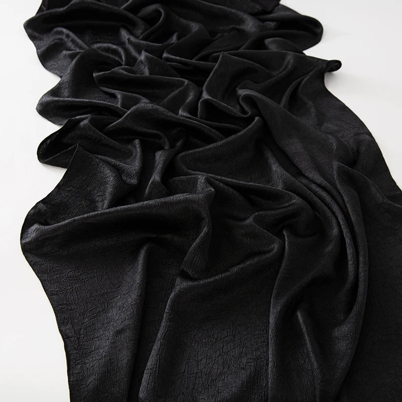 Hijab Satin Soie Lisse - Long Châle Musulman Couleur Unie Anti-Rides