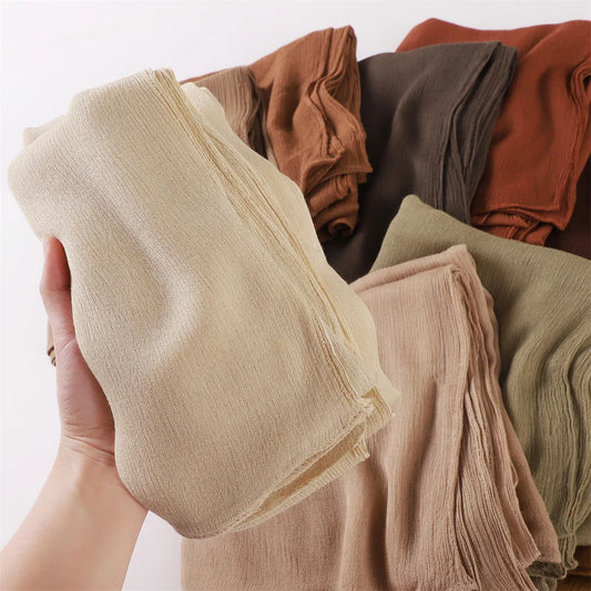 Écharpe Hijab à Plis Rayonne Coton - Turban Musulman Grande Taille