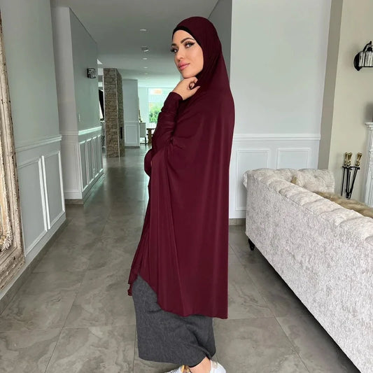 Abayas Musulmanes Manches Longues - Châle Long Couverture Complète Coton