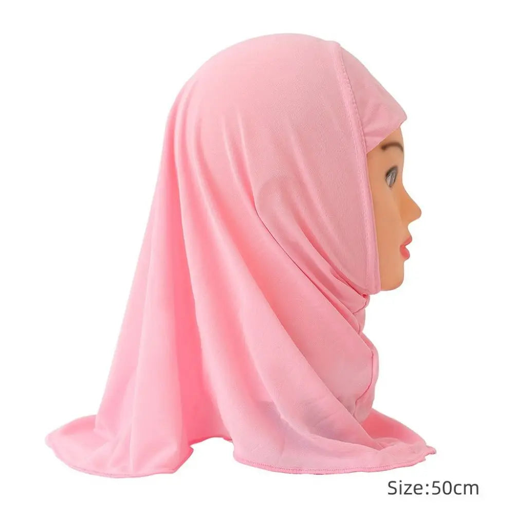Hijabs Enfants Filles 50cm - Écharpe Islamique 2-7 ans Extensible