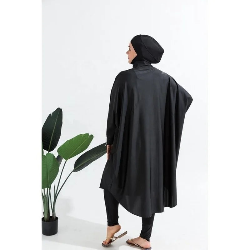 Burkini Femme 3 Pièces Imprimé Écran - Maillot de Bain Musulman Complet
