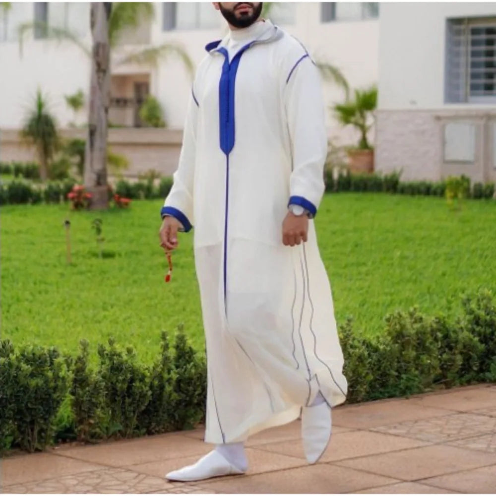 قميص إسلامي تقليدي للرجال - رداء إسلامي أبيض فاتح
