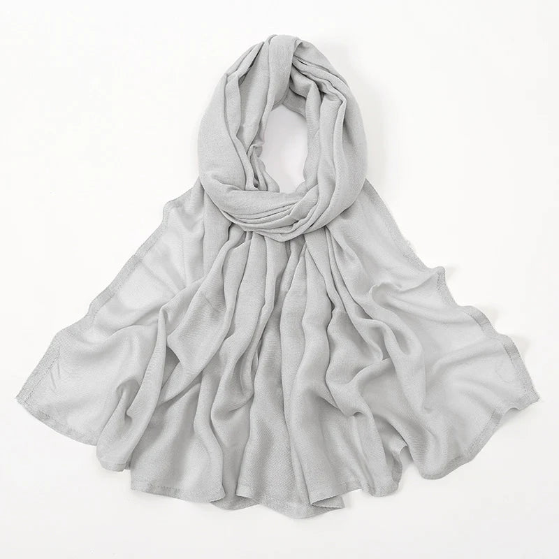 Hijab Modal Rayonne Coton - Écharpe Musulmane Unie 170x70cm