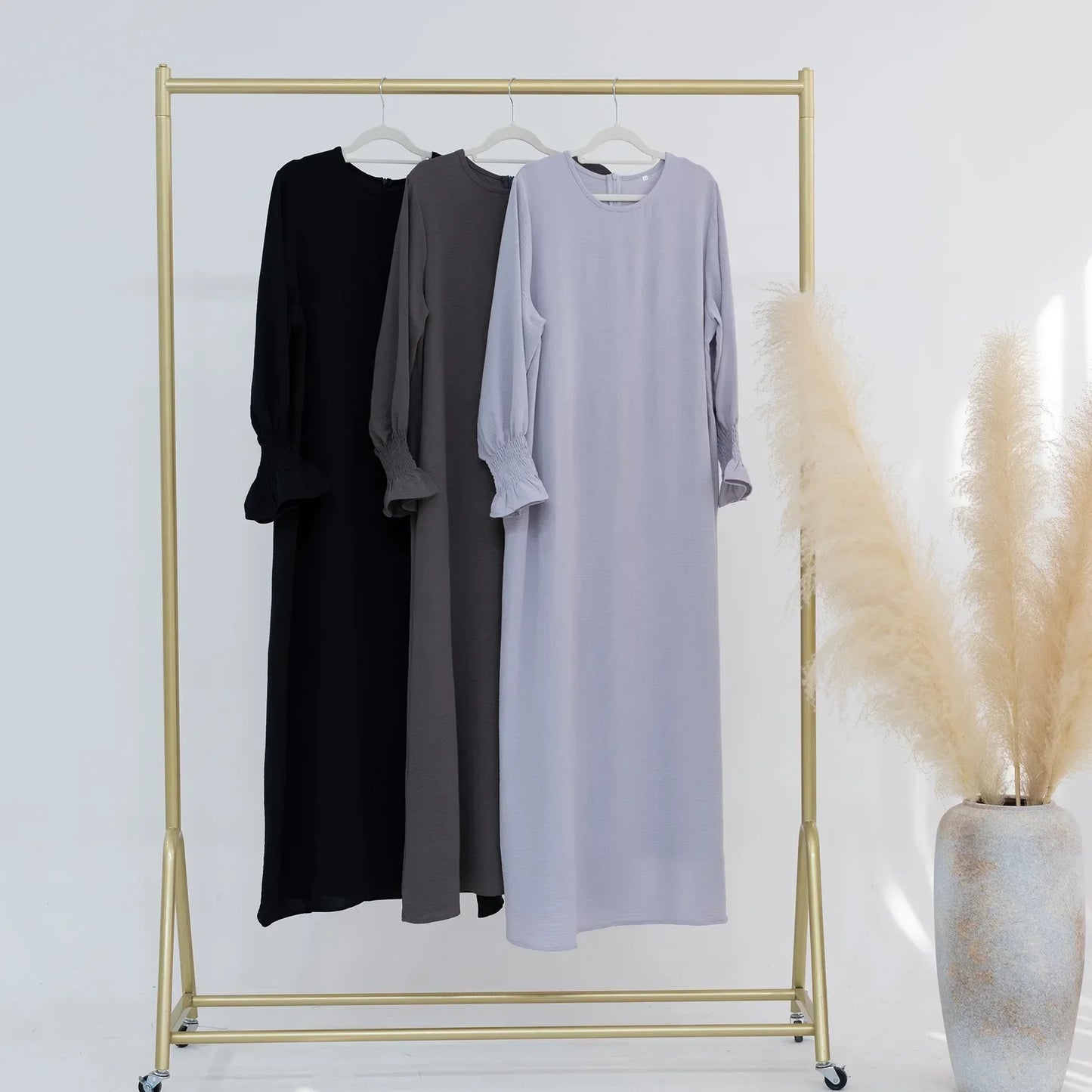 Abaya Robe Longue Style Pansement - Vêtement Musulman Simple Dubaï