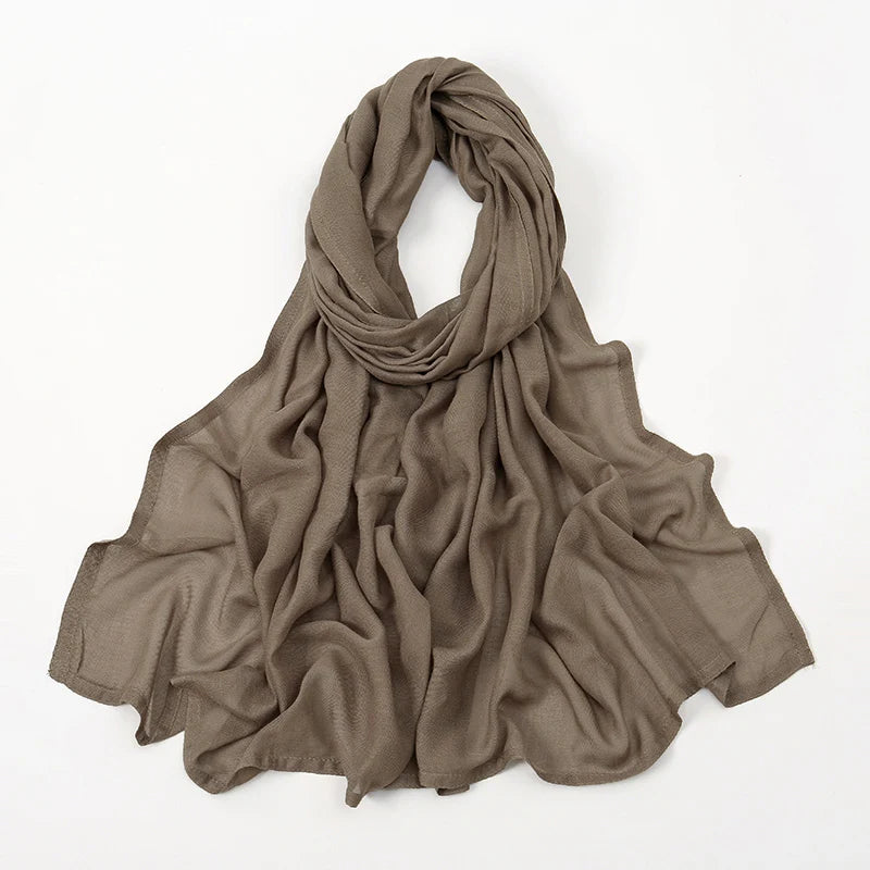 Hijab Modal Rayonne Coton - Écharpe Musulmane Unie 170x70cm