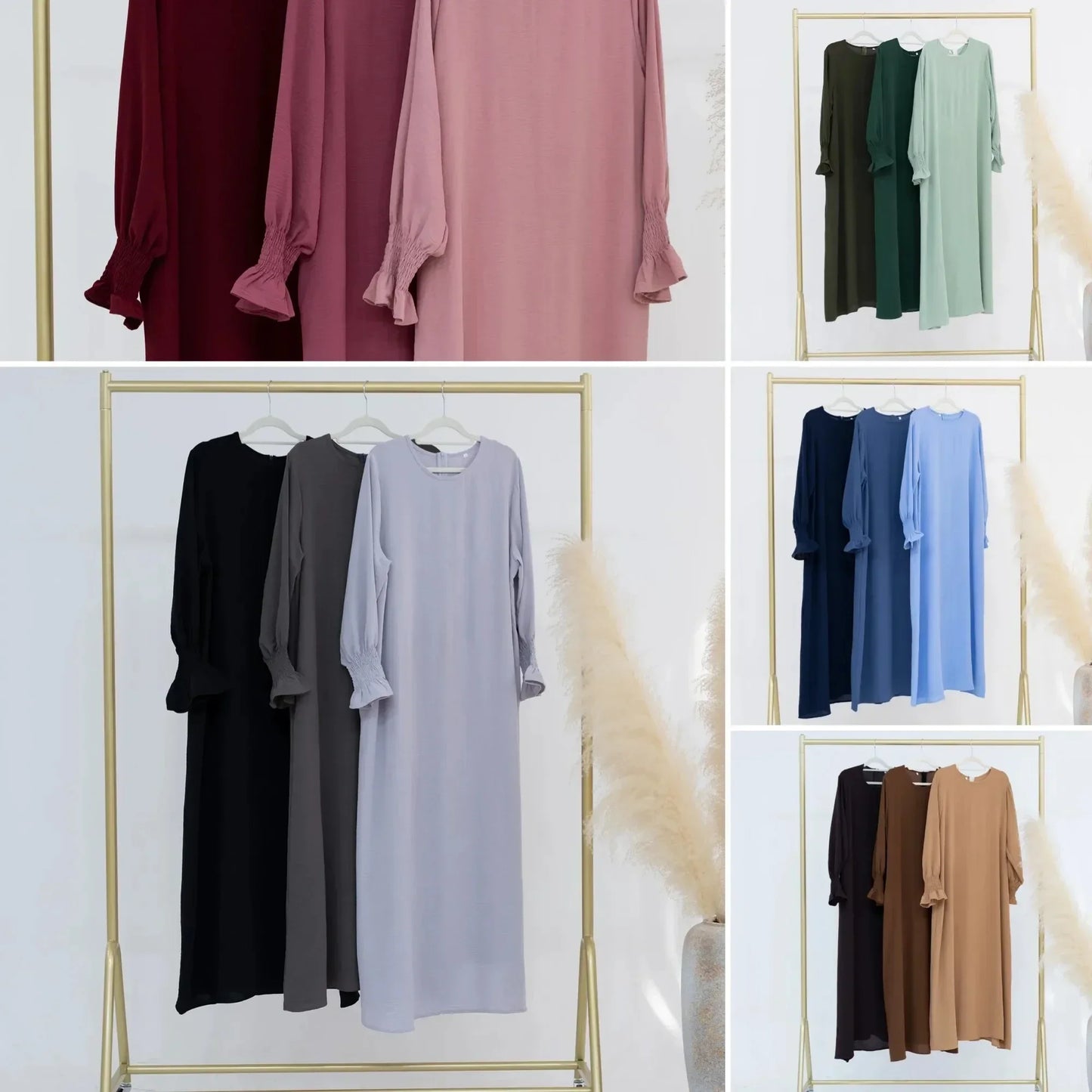 Abaya Robe Longue Style Pansement - Vêtement Musulman Simple Dubaï