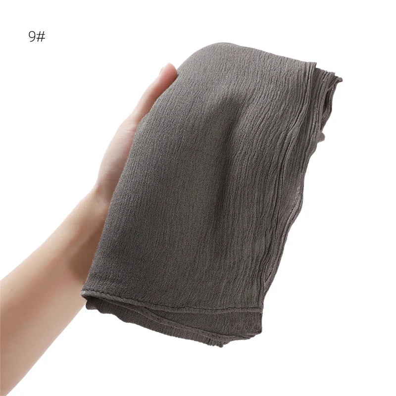 Écharpe Hijab à Plis Rayonne Coton - Turban Musulman Grande Taille