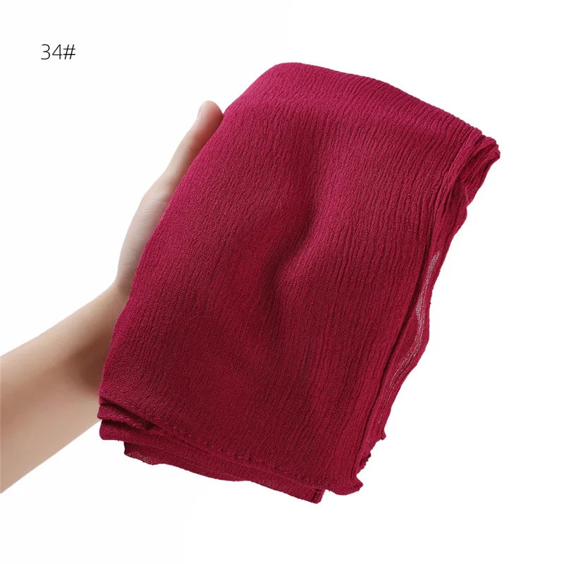 Écharpe Hijab à Plis Rayonne Coton - Turban Musulman Grande Taille