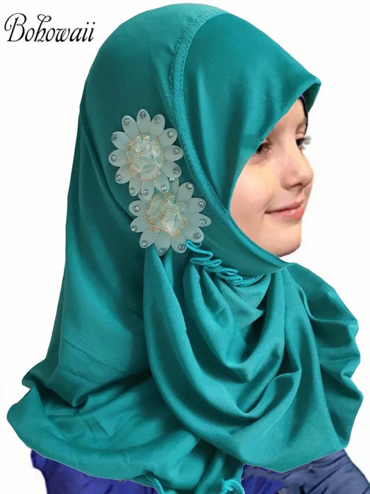 Hijabs Enfants Filles 2-7 ans - Turbans Instantanés Sous-Écharpe Prière