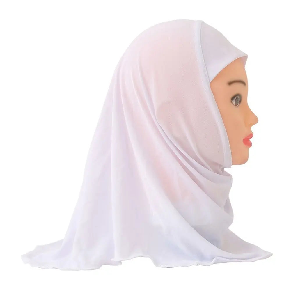 Hijabs Enfants Filles 50cm - Écharpe Islamique 2-7 ans Extensible
