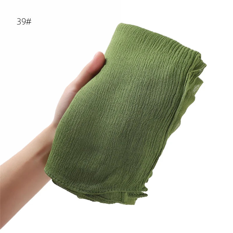 Écharpe Hijab à Plis Rayonne Coton - Turban Musulman Grande Taille