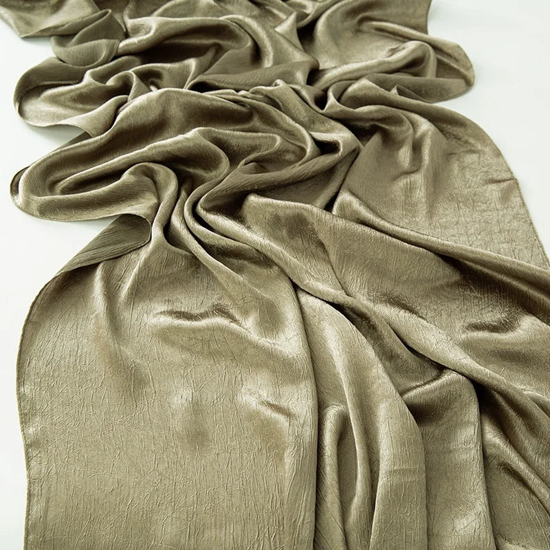 Hijab Satin Soie Lisse - Long Châle Musulman Couleur Unie Anti-Rides