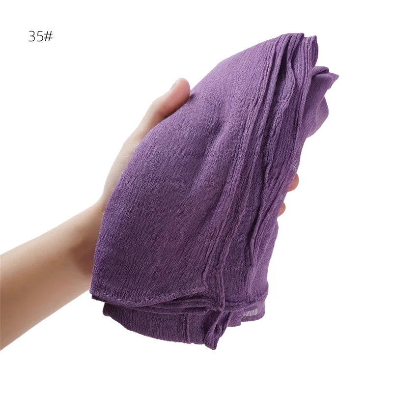 Écharpe Hijab à Plis Rayonne Coton - Turban Musulman Grande Taille