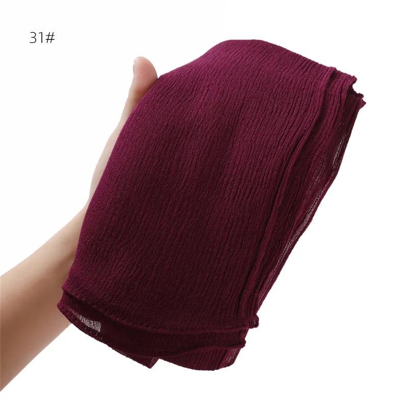 Écharpe Hijab à Plis Rayonne Coton - Turban Musulman Grande Taille