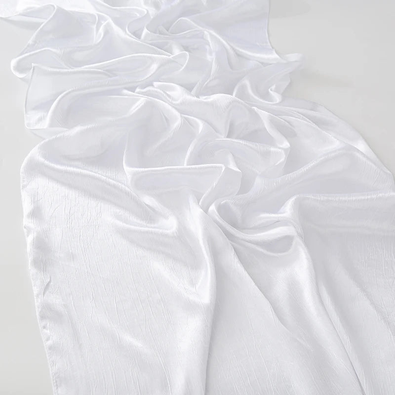 Hijab Satin Soie Lisse - Long Châle Musulman Couleur Unie Anti-Rides
