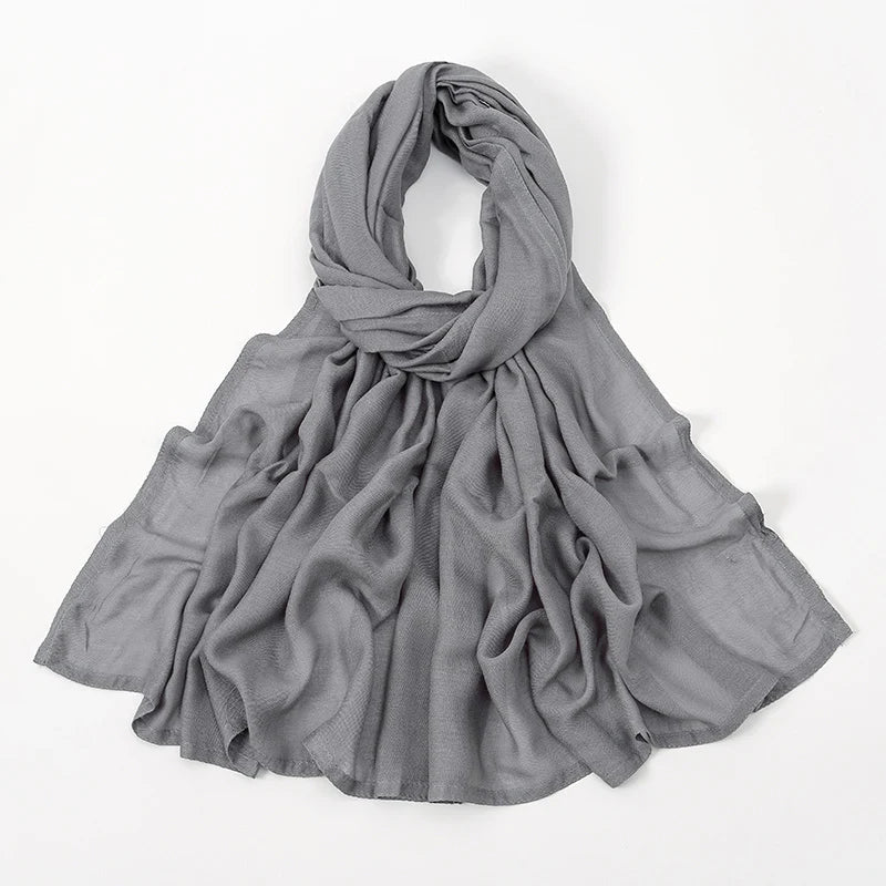 Hijab Modal Rayonne Coton - Écharpe Musulmane Unie 170x70cm