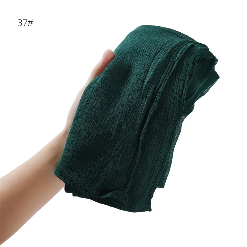 Écharpe Hijab à Plis Rayonne Coton - Turban Musulman Grande Taille
