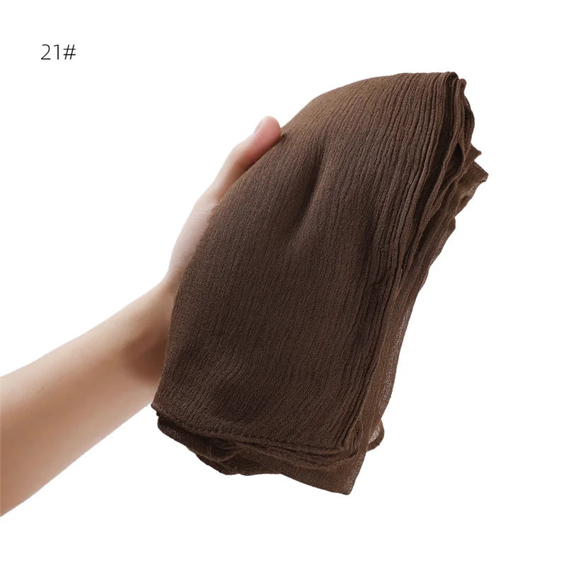 Écharpe Hijab à Plis Rayonne Coton - Turban Musulman Grande Taille