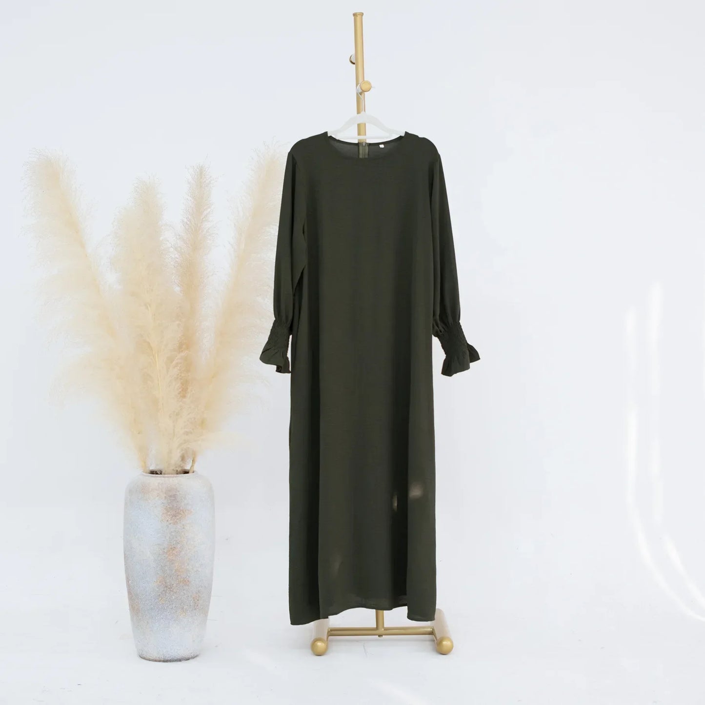 Abaya Robe Longue Style Pansement - Vêtement Musulman Simple Dubaï