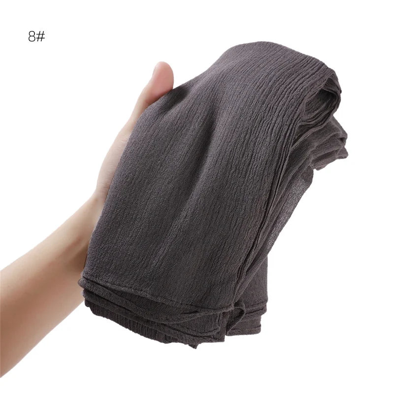 Écharpe Hijab à Plis Rayonne Coton - Turban Musulman Grande Taille